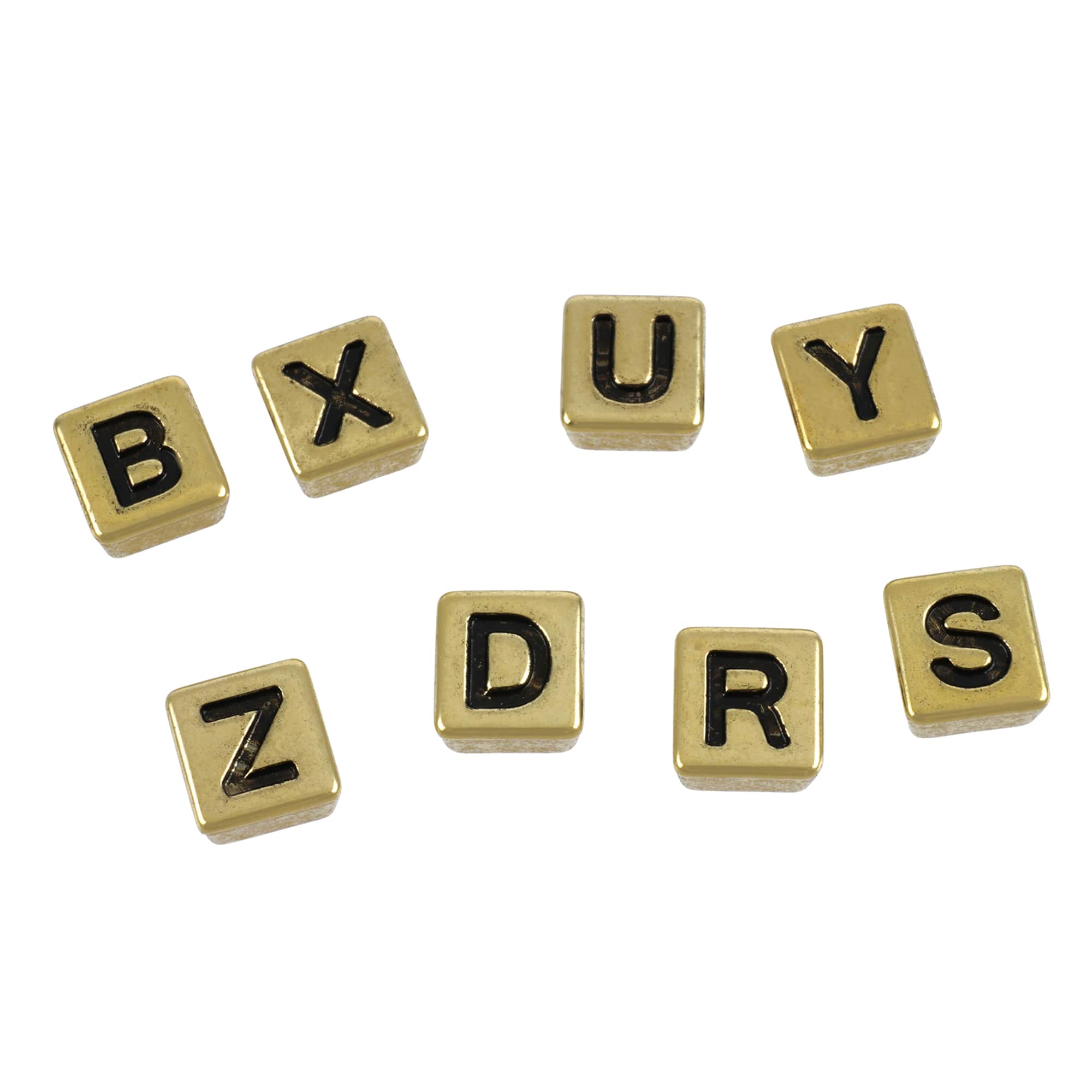 Gold Alphabet Plastic Craft Beads, 8mm by Bead Landing™